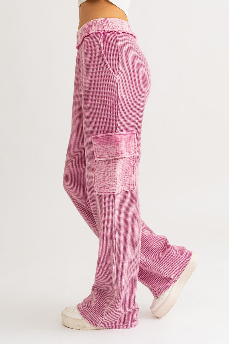 Terry & Gauze Mix Cargo Pants