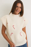 Mock Neck Holiday Sweater Top