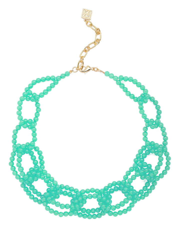Glass Beaded Link Collar Necklace
