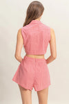 Gingham Tie Top and Shorts Set
