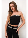 Lace Trim Ribbed Knit Tube Top