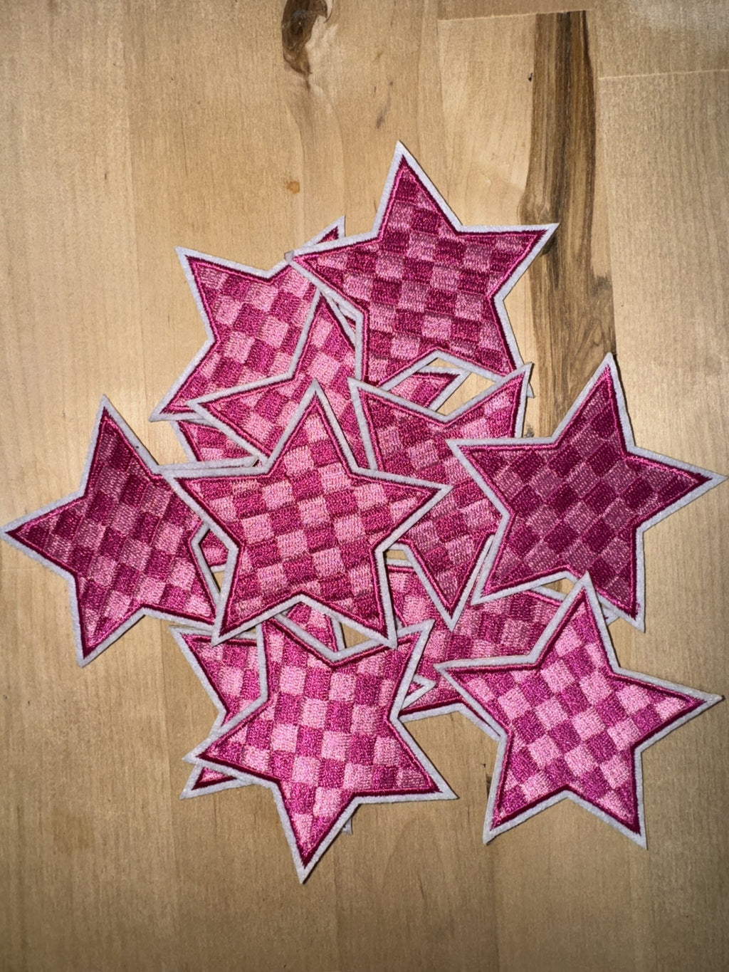 Pink Checkered Star Patch