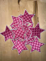 Pink Checkered Star Patch