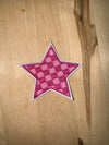 Pink Checkered Star Patch
