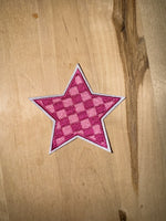 Pink Checkered Star Patch