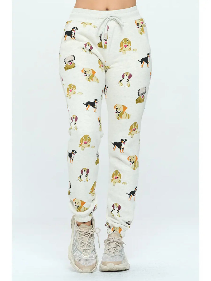 Playful Dogs Print Sweatpants