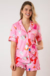 Puppy Print Pajama Top