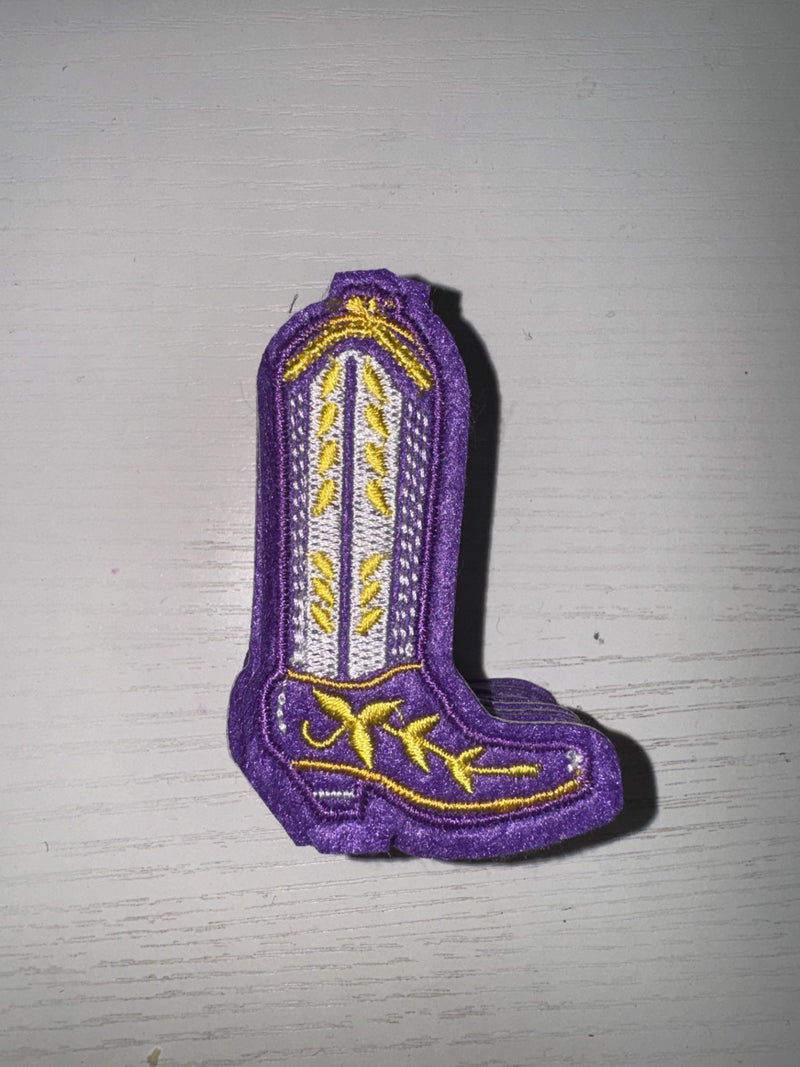 Purple Cowboy Boot Patch