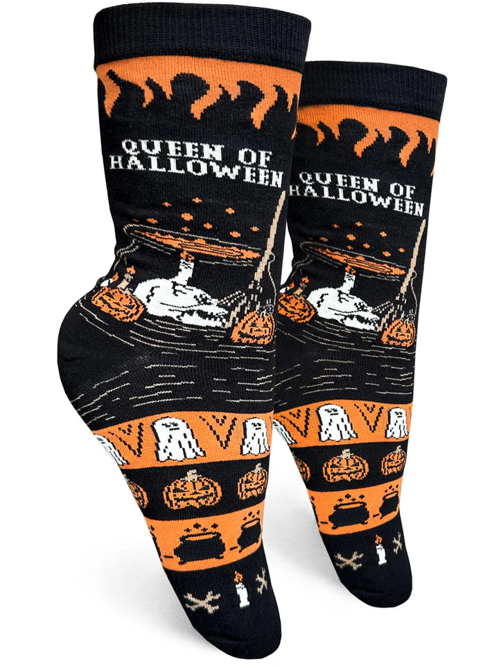 Queen of Halloween Womens Crew Socks