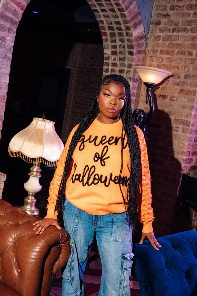 Queen of Halloween Orange QOS Sweater