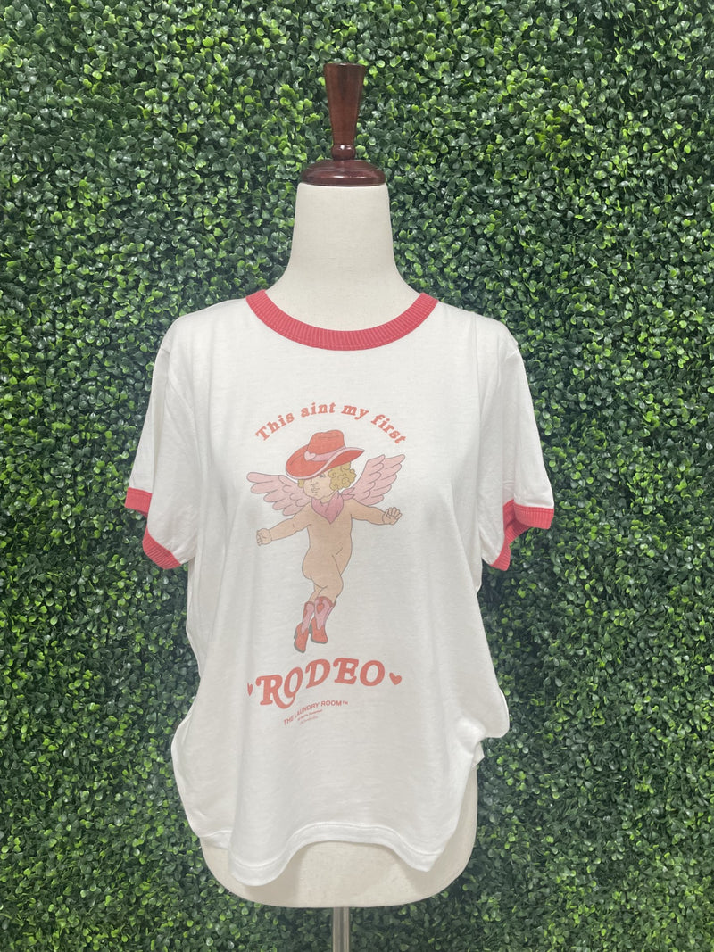 This Ain't My First Rodeo Angel Ringer Tee