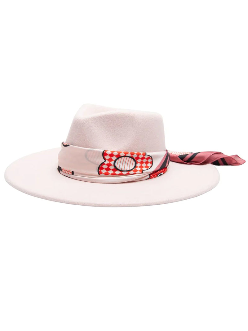 Rosey Posey Rancher Hat w/ Scarf Trim