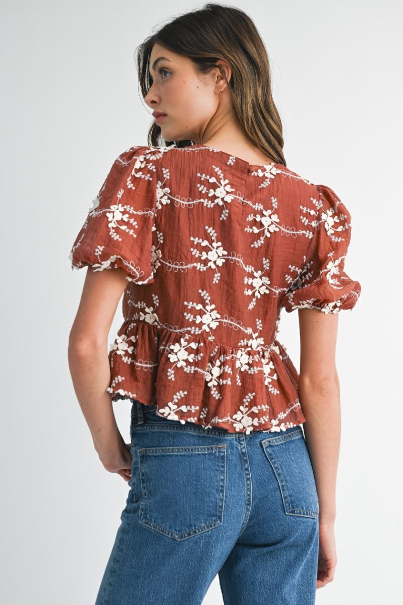 Maroon Embroidered Blouse