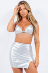 Silver Bikini Top and Skirt Set - Final Sale