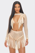 3 Piece Fringe Bikini Set - Final Sale