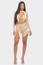 3 Piece Fringe Bikini Set - Final Sale