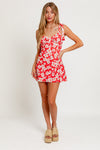 Tomato White Floral Top