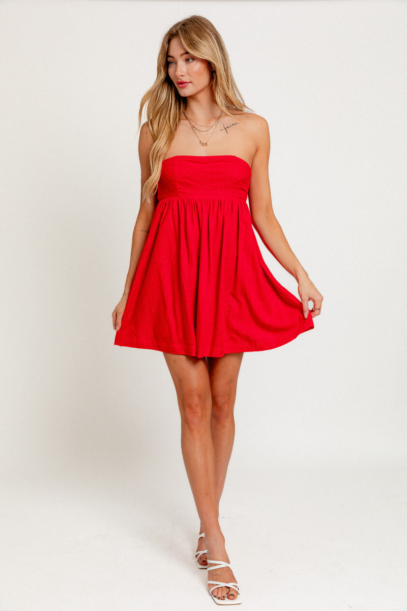 Red Babydoll Tube Dress