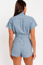 Short Sleeve Denim Romper