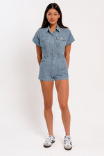 Short Sleeve Denim Romper