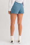 High Waist Blue Tweed Shorts