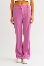 Low Waist Boot Cut Pink Suit Pants