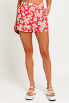 High Waist Floral Shorts