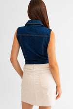 Sleeveless Denim Bodysuit