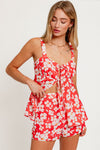 Tomato White Floral Top