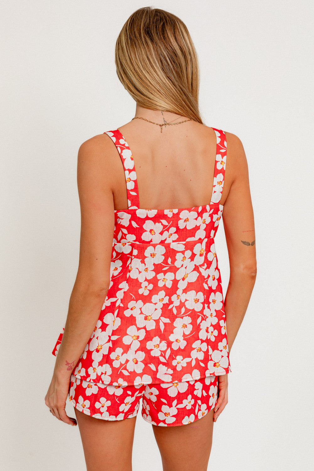 Tomato White Floral Top