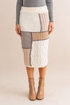 Patchwork Sweater Midi Skirt