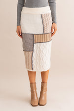 Patchwork Sweater Midi Skirt