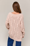 Off Shoulder Cable Sweater Top