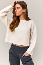 Boat Neck Boxy Sweater Top