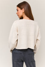 Boat Neck Boxy Sweater Top