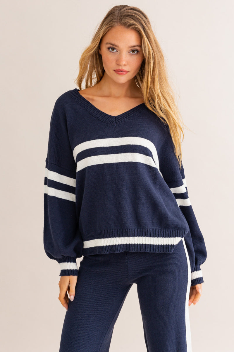 V-neck Oversized Sweater Top