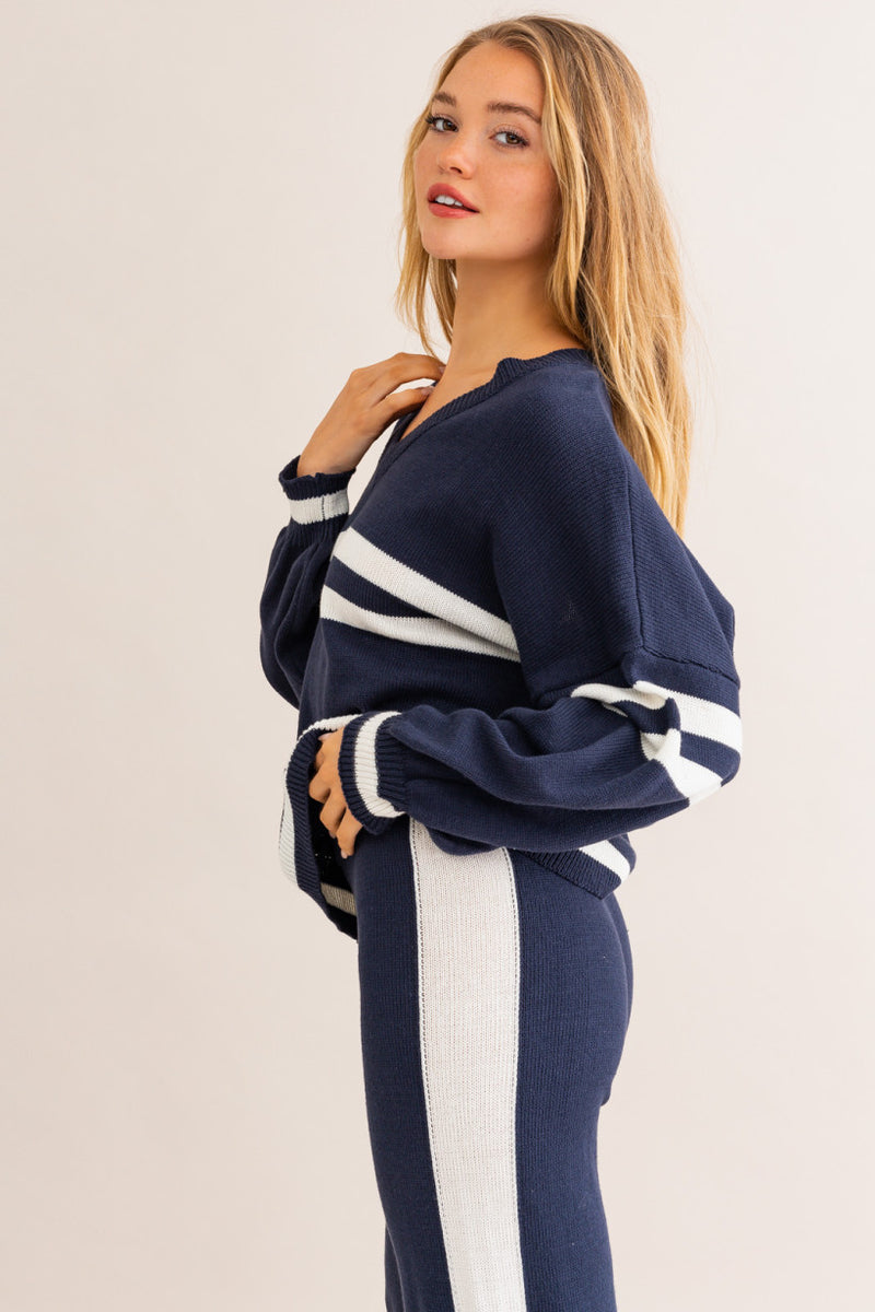 V-neck Oversized Sweater Top