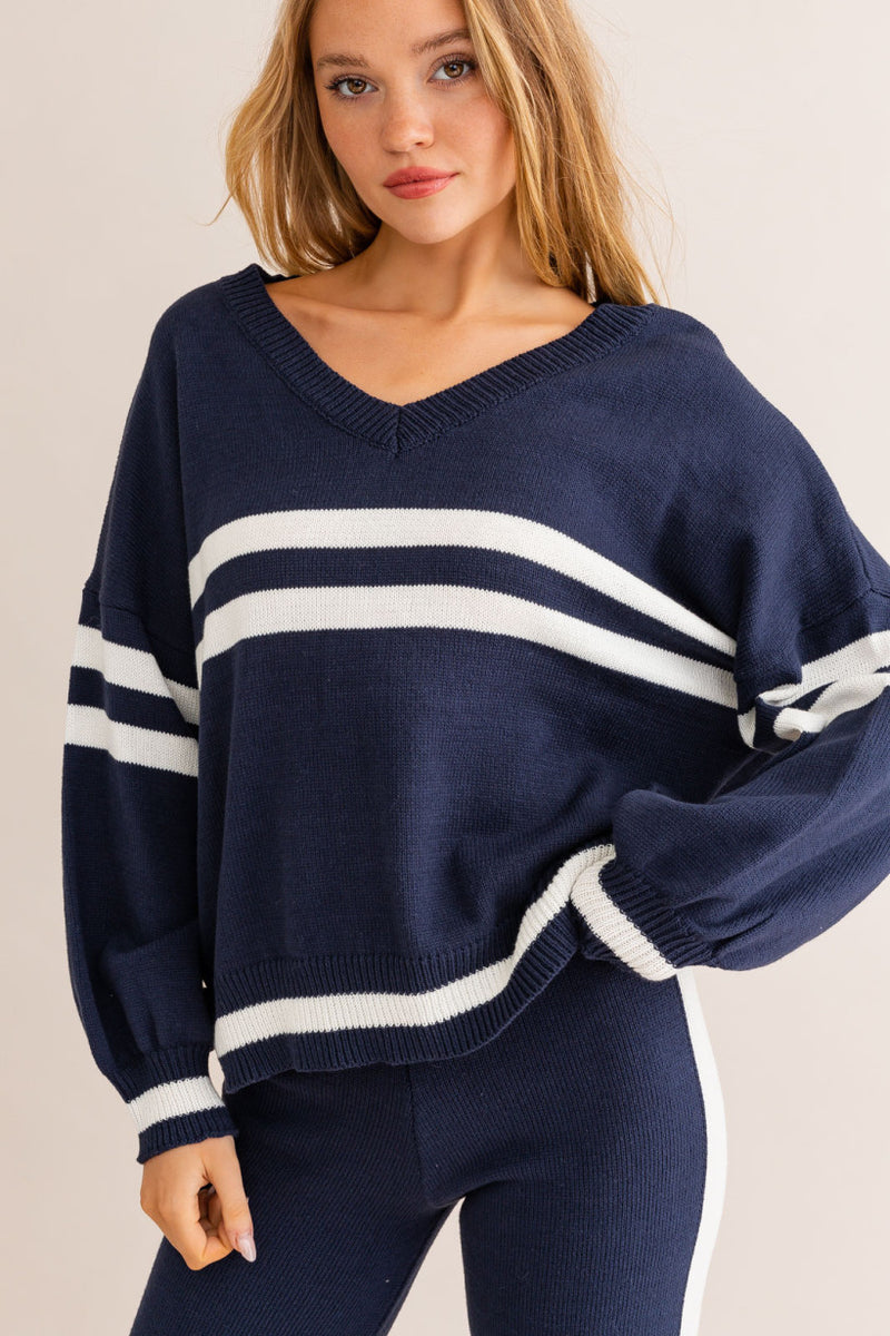 V-neck Oversized Sweater Top