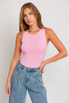 Round Neck Sleeveless Sweater Bodysuit