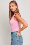 Round Neck Sleeveless Sweater Bodysuit
