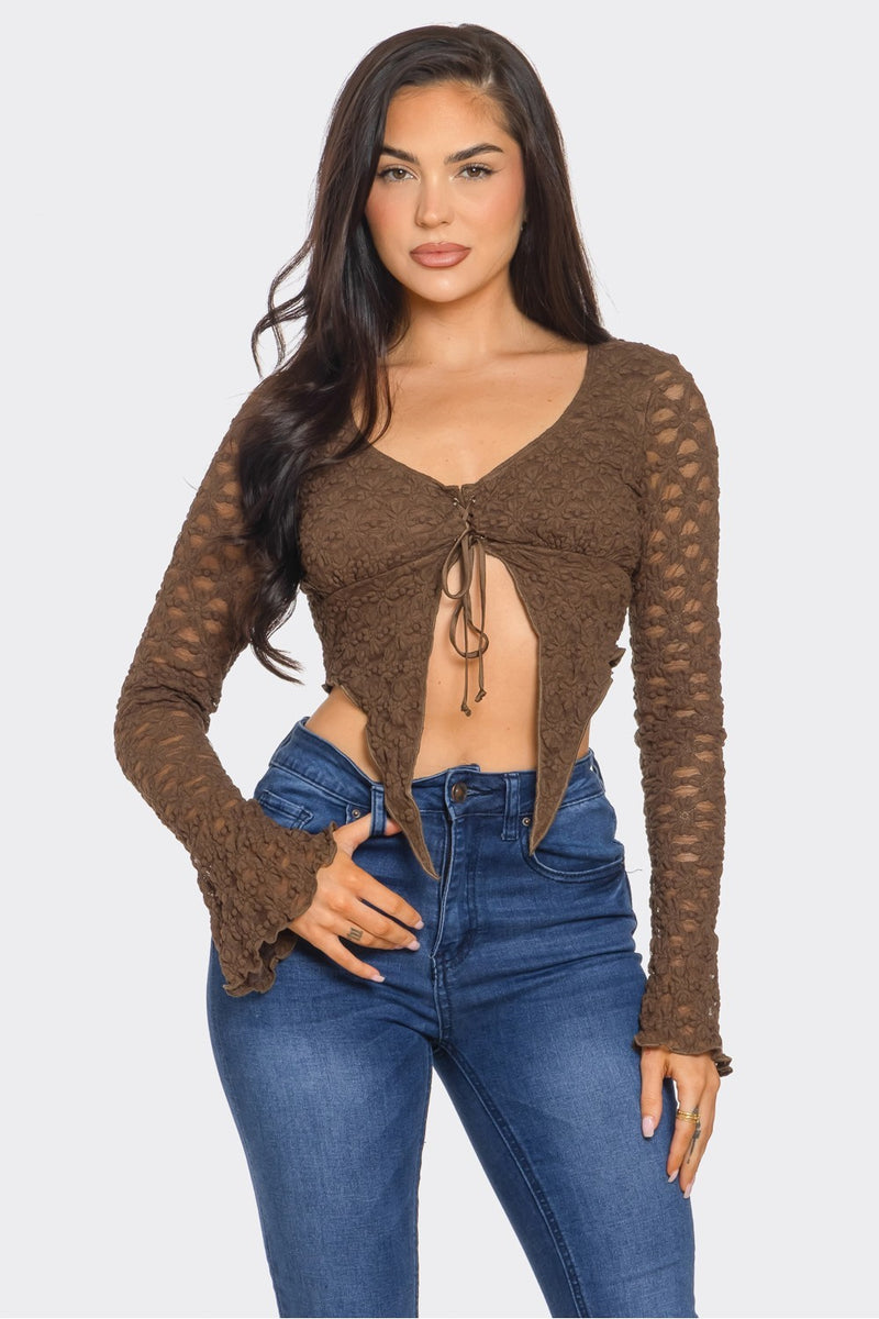 Lacey Long Sleeve Crop Top