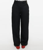 Black Double Belt Woven Pants