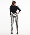 Black/White Stripe High Waist Cigarette Pants