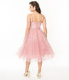 Unique Vintage Dusty Rose Glitter Tulle Cupcake Swing Dress - FINAL SALE