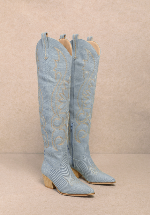 Veronica Denim Cowboy Boots