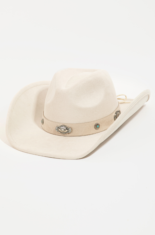 Western Disc Ribbon Strap Cowboy Hat