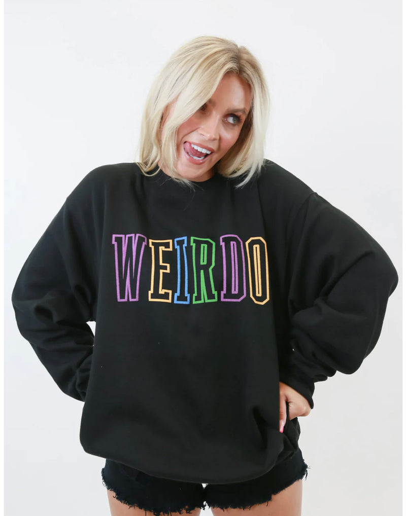 WEIRDO Colorful Puff Paint Oversized Sweatshirt