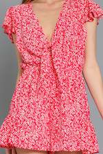 Red and White Floral Romper