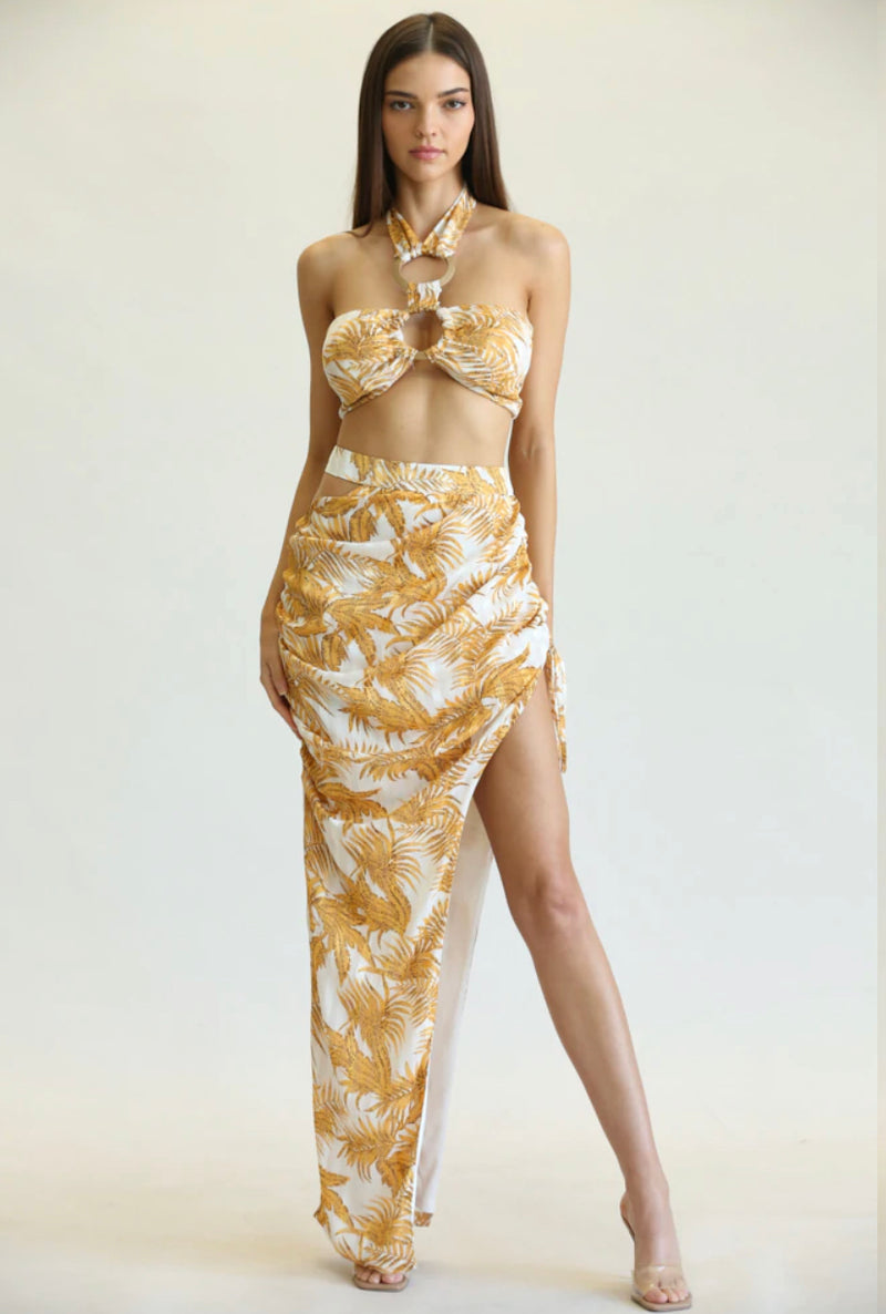 Honey Gold Bandeau Skirt Set