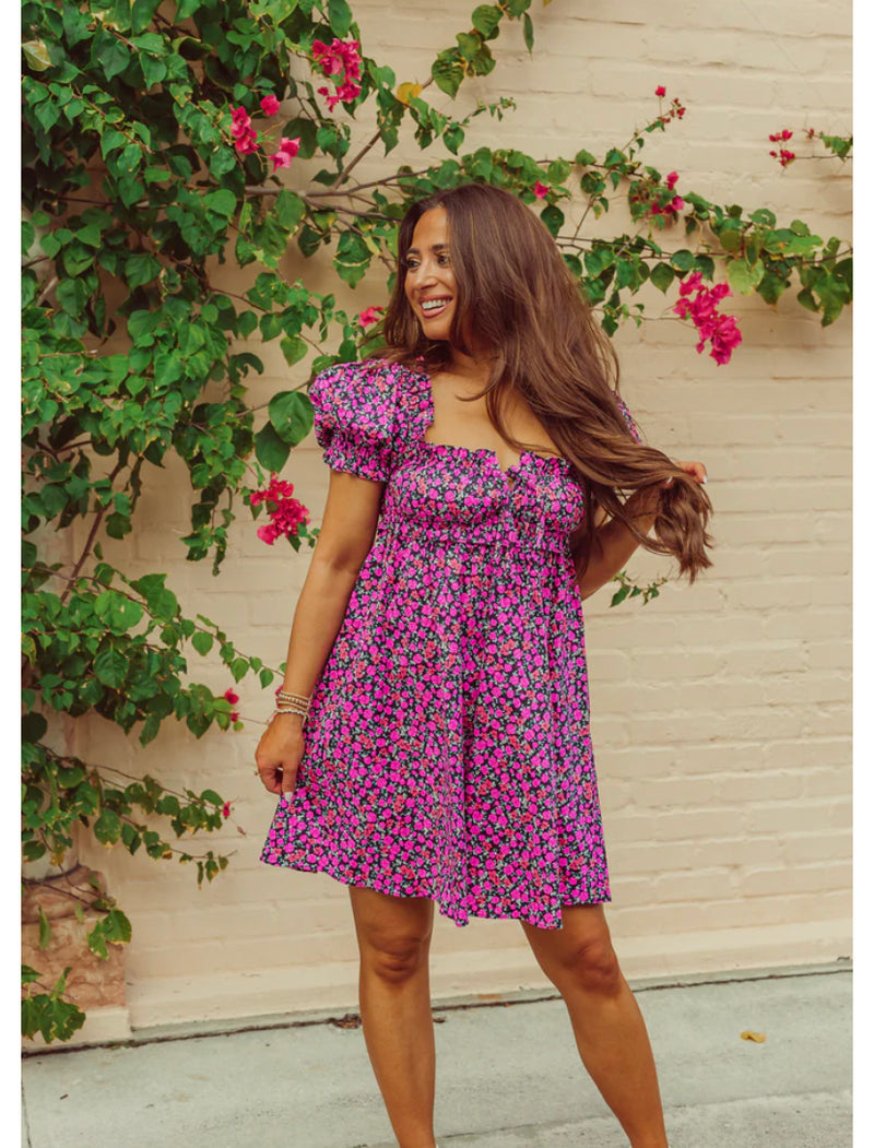 Violet Thorn Puff Sleeve Dress